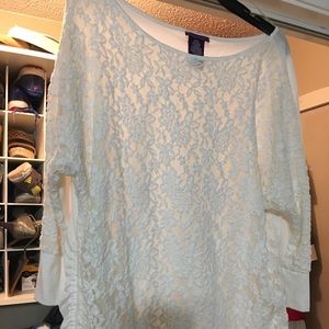 XXL Lace cream knit top